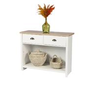 Console 2 tiroirs et 1 niche de rangement en bois HANOI - Blanc