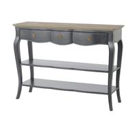 Console 2 tiroirs grise en bois l110 cm