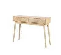 Console 2 tiroirs Shelby en bois avec système d'ouverture push pull - Beige