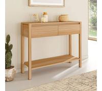 IDMarket - Console 2 tiroirs Toscane 1 étagère Effet Teck