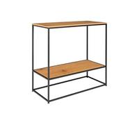 Console Acier Noir et Plateau Bois Naturel - VOLLRAD -