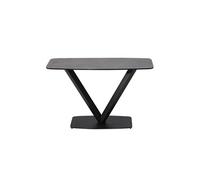 Console Aspect Céramique Grise Pied Central V - KARU -