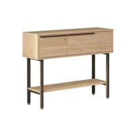 Console avec miroir en bois "Calvin" - 100 x 30 x 76 cm - Marron
