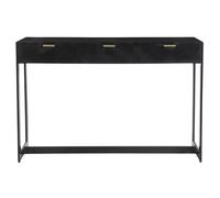 Console design avec rangements 3 tiroirs noire et métal L115 cm AVIDAN