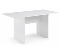 Console blanche extensible, design épuré, gain de place, transformable. Table extensible pour cuisine ou salon. Dimensions : 120x35/70x76 cm