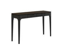 Console bois d'hévéa placage frêne 2 tiroirs noir - Alienor