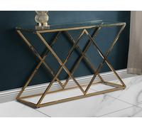 Console CHARLOTTE - Verre trempé et acier - Doré