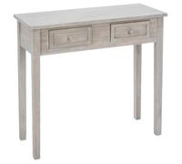 Atmosphera - Console Charme Bois Blanchi, L 80 x H 76 cm, 2 Tiroirs, Style Romantique - Meuble d'Appoint pour Entrée, Chambre, Salon