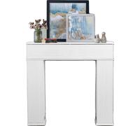 Console cheminée, rangement multifonctionnel, design compact, blanc