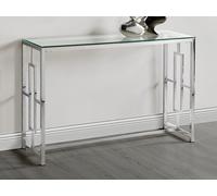Console CLOTILDE - Verre trempé et acier - Chromé