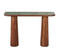 Console coloris noisette et carrelage vert, L110 cm 110x75x35cm Marron