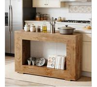 Console d’entrée style campagne avec 1 niche ouverte meuble d’appoint en panneaux de particules marron 120×30×83 5 cm