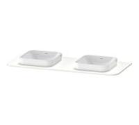 console de lavabo Duravit Happy D.2 Plus HP032KB3636 130x55cm, avec 2 découpes, blanc
