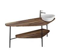Console de lavabo VitrA Plural 64041 161,5 x 66 x 70,5 cm, noyer, 1 découpe à droite
