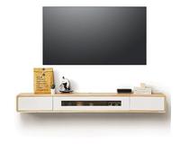 Console de Rangement pour entrée, Table d'appoint étroite, Meuble TV Suspendu en Bois Massif, Meuble TV Bas pour Salon, Dimensions réglables de 120 à 240 cm, Meuble TV élégant et Moderne.