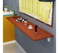 Console de rangement pour entrée, table d'appoint étroite, table pliante murale en teck, table flottante gain de place pour salle à manger et bar, compacte 80 x 30 cm (32 x 12 pouces), idéal