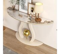Console de Salon avec Plateau en Pierre Frittée et Cadre en Métal | Table d'entrée moderne de 35 cm de profondeur avec cadre en métal(White,120x35x80cm/47.2x13.7x31.5in)