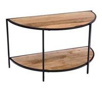Console demi lune 2 niveaux en bois de manguier - Amadeus - Marron - Bois Marron G