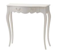 Console demi-lune en acajou blanc cassé L80 cm Apolline