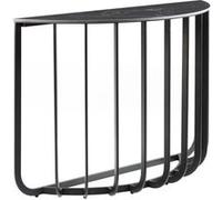 Console Demi-Lune Plateau Céramique Marbré Cadre Métal Gris Anthracite - KLODIE -