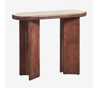 Console d'entrée 100x40 cm en bois d'acacia et carreaux Aitana Tapioca Beige - Brun Acacia foncé