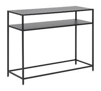 Console d'entrée 2 niveaux en métal - L.100 cm x H. 79 cm - Noir