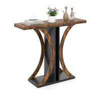 Console d'Entrée COSTWAY de Style Industriel, Cadre Géométrique 100 x 29,5 x 80 cm (L x l x H) pour Salon, Couloir Marron