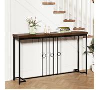 Console d'Entrée COSTWAY - Style Industrielle 140 x 30 x 81 cm (L x l x H) Cardre en Métal pour Salon et Couloir