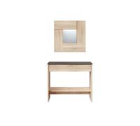 Console d'entrée ELVIE avec tiroir et miroir - Bois