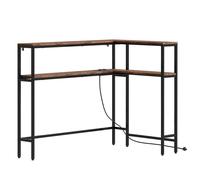 SoBuy Console d'angle avec prise électrique marron 120x80x101 cm FSB105-E-N