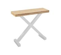Console d'entrée, meuble d'entrée en bois coloris chêne nordique, pieds en métal blanc - Longueur 90 x profondeur 30 x hauteur 80 cm - -