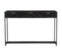 Console design avec rangements 3 tiroirs noire et métal L115 cm AVIDAN