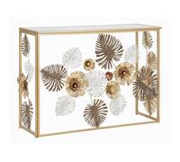 Paris Prix Console Glam Floris 113 design en métal Or et blanc