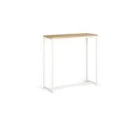 IDMarket Console Detroit – design industriel bois et métal, blanc
