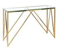 Console dorée au plateau de verre WESO