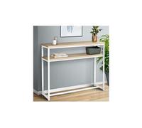 IDMarket – Console double Detroit – design industriel bois et métal – Blanc
