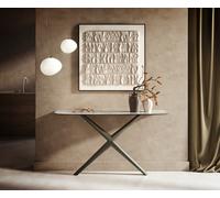 Console Edge forme bateau 140x40 cm Céramique Onyx Pearl Estelo Métal Effektfinish Titan