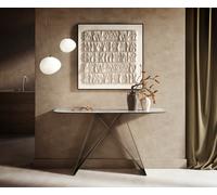 Console Edge forme bateau 140x40 cm Céramique Onyx Pearl Velio Métal Effektfinish Titan