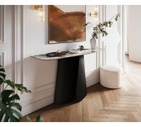 Console Edge forme bateau 140x40 cm Céramique Patagonia Poliert Livos Métal Noir