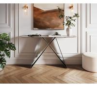 Console Edge forme bateau 140x40 cm Céramique Patagonia Poliert Velio Métal Effektfinish Titan