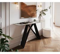Console Edge forme bateau 140x40 cm Céramique Patagonia Poliert Velio Métal Noir