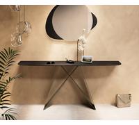 Console Edge forme bateau 180x40 cm Céramique Laminam® Noir Desir Braun Velio Métal Effektfinish Titan