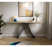 Console Edge forme bateau 180x40 cm Céramique Laminam® Sabbia Eichefarbig Velio Métal Noir