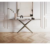 Console Edge forme bateau 180x40 cm Céramique Patagonia Poliert Estelo Métal Effektfinish Titan