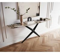 Console Edge forme bateau 180x40 cm Céramique Patagonia Poliert Estelo Métal Noir
