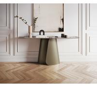 Console Edge forme bateau 180x40 cm Céramique Patagonia Poliert Livos Métal Effektfinish Titan