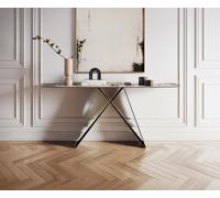 Console Edge forme bateau 180x40 cm Céramique Patagonia Poliert Velio Métal Effektfinish Titan