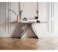 Console Edge forme bateau 180x40 cm Céramique Patagonia Poliert Velio Métal Noir