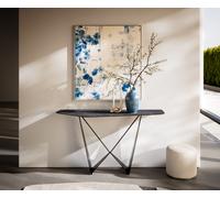 Console Edge Polygonal 140x50 cm Céramique Laminam® Nero Greco Anthrazit Spios Métal Noir
