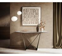 Console Edge Polygonal 140x50 cm Céramique Onyx Pearl Spios Métal Effektfinish Titan